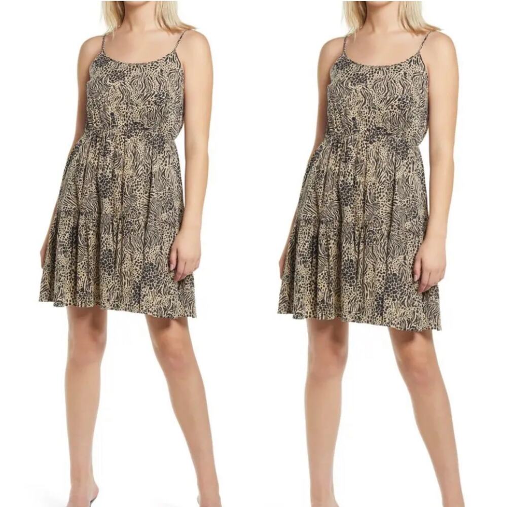 Vero Moda Travertine Black & Tan Glory Singlet Dress
